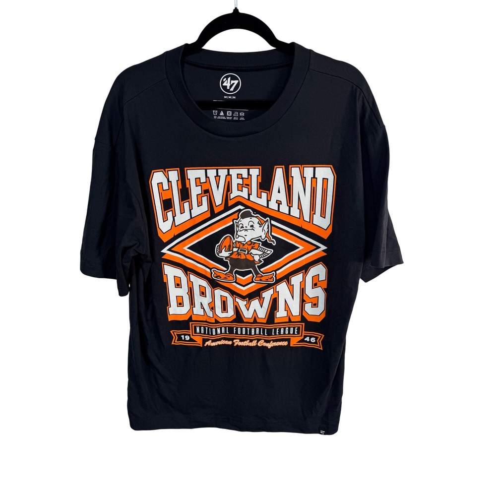 47 Cleveland Browns NFL Football Graphic T-Shirt Men's Size Medium Dark Gray